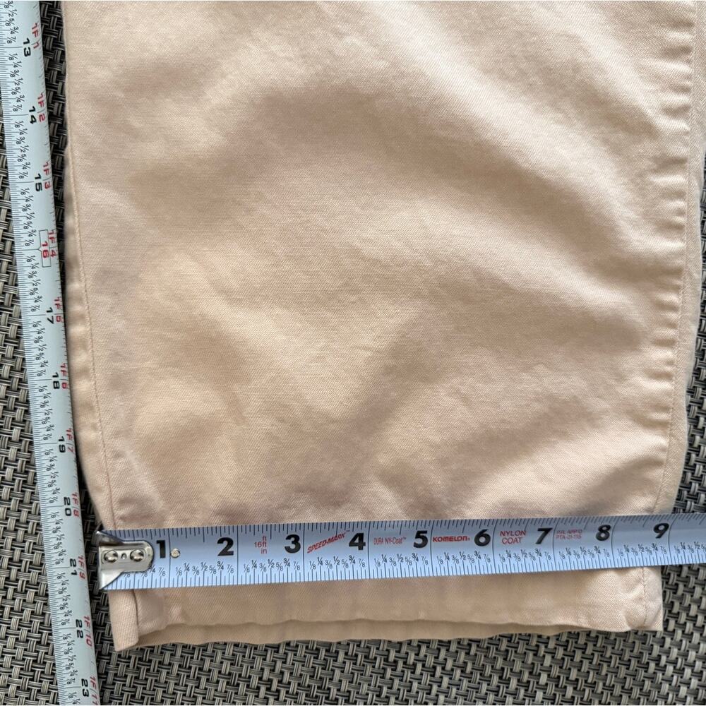 Anthropologie Carpenter Cargo Elastic High Waist Wide Cropped Leg Pants L Cream - Picture 7 of 7